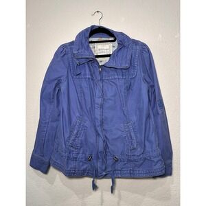 Vintage Mossimo Supply Co Womens Blue Cotton Zip Utility Field Jacket Large